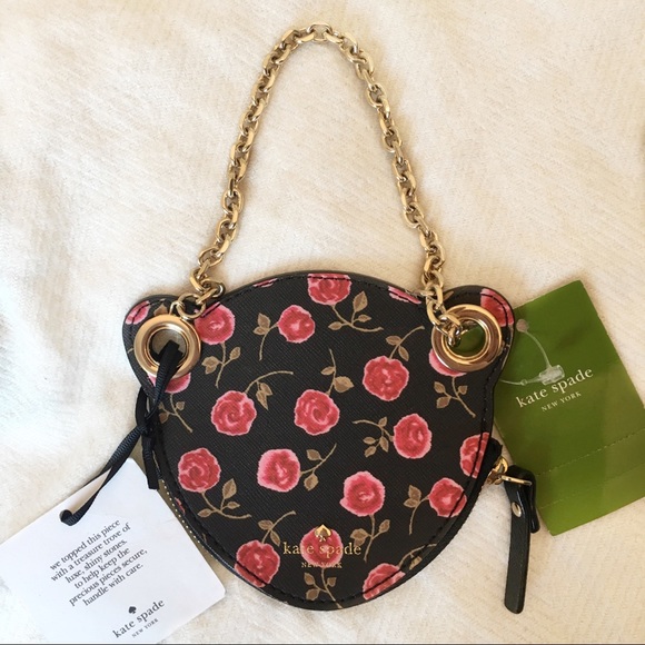 [KATESPADE] NWT Leopard gemstone coin purse chain - Picture 4 of 7